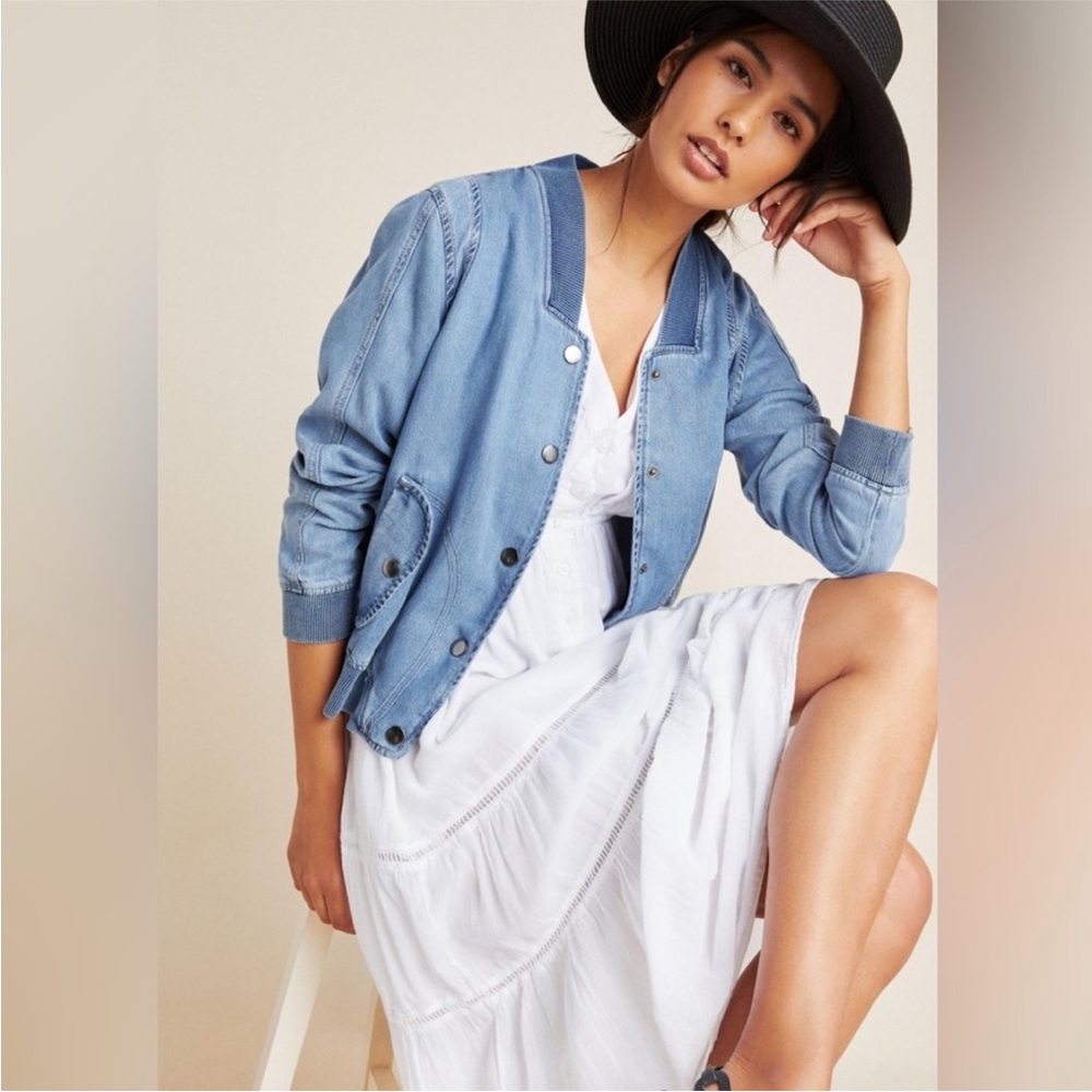 Pilcro Chambray Bomber Jacket